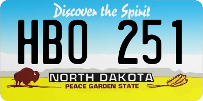 ND license plate HBO251