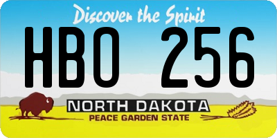 ND license plate HBO256