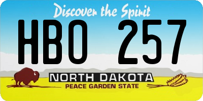 ND license plate HBO257