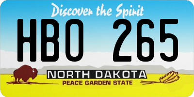 ND license plate HBO265