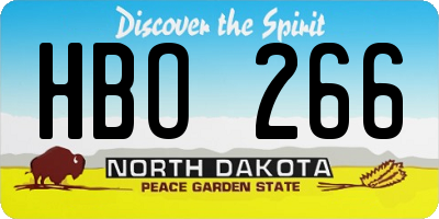 ND license plate HBO266