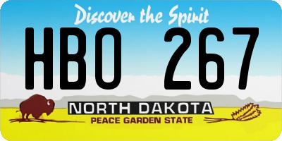 ND license plate HBO267