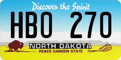 ND license plate HBO270