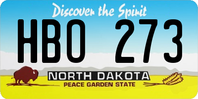ND license plate HBO273