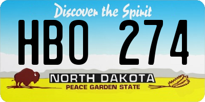 ND license plate HBO274
