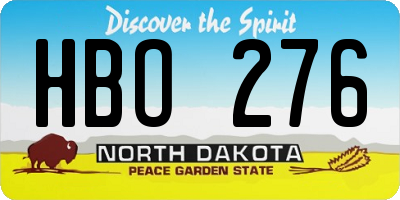 ND license plate HBO276
