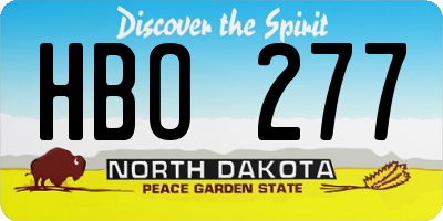 ND license plate HBO277