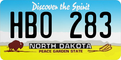 ND license plate HBO283