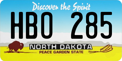 ND license plate HBO285