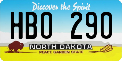ND license plate HBO290