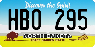 ND license plate HBO295