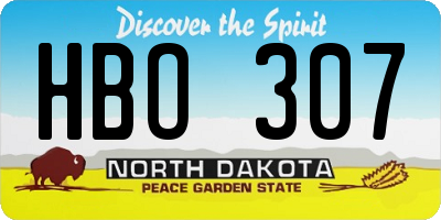 ND license plate HBO307