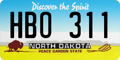 ND license plate HBO311