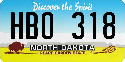 ND license plate HBO318