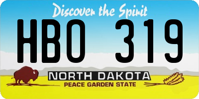ND license plate HBO319