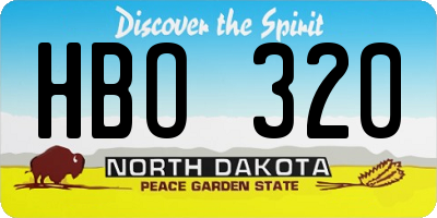 ND license plate HBO320