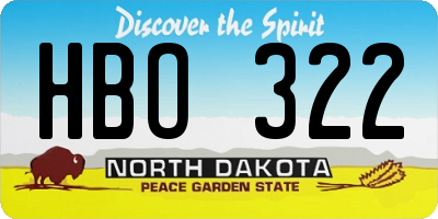 ND license plate HBO322
