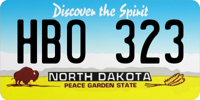 ND license plate HBO323