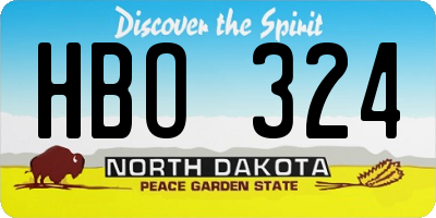 ND license plate HBO324