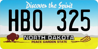 ND license plate HBO325