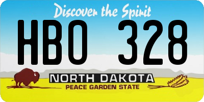 ND license plate HBO328