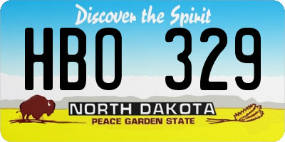 ND license plate HBO329