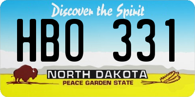 ND license plate HBO331