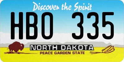 ND license plate HBO335