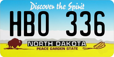 ND license plate HBO336