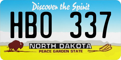 ND license plate HBO337