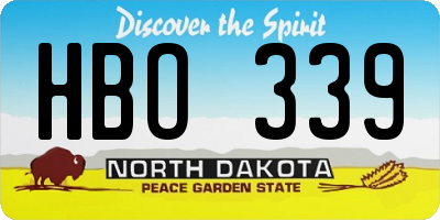 ND license plate HBO339
