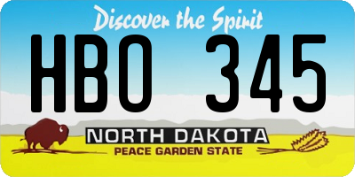 ND license plate HBO345