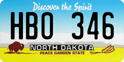 ND license plate HBO346