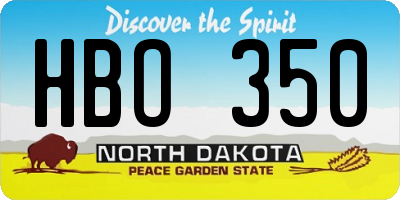 ND license plate HBO350