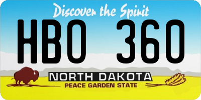 ND license plate HBO360