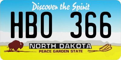 ND license plate HBO366