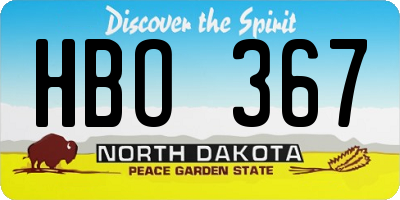 ND license plate HBO367