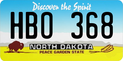 ND license plate HBO368