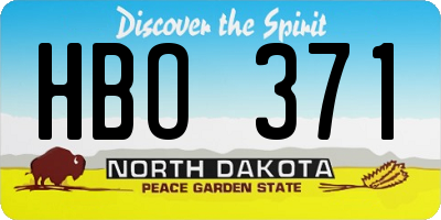 ND license plate HBO371