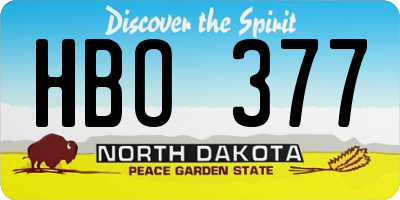 ND license plate HBO377