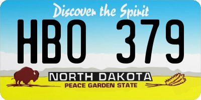 ND license plate HBO379