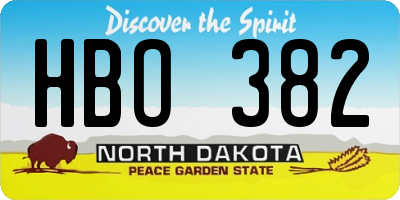ND license plate HBO382