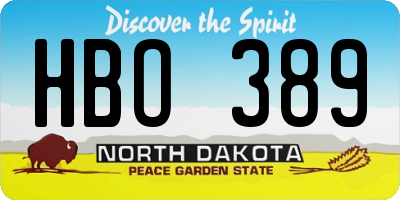 ND license plate HBO389