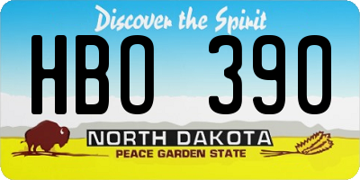 ND license plate HBO390