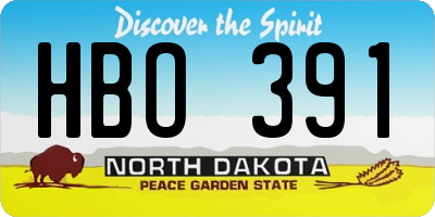 ND license plate HBO391