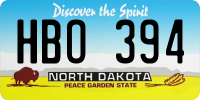 ND license plate HBO394