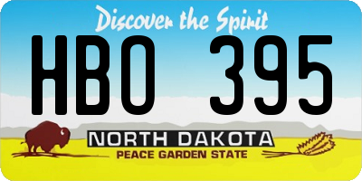 ND license plate HBO395