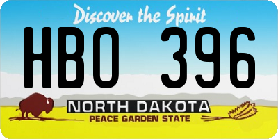 ND license plate HBO396