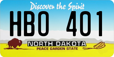 ND license plate HBO401