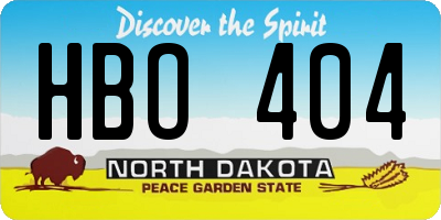 ND license plate HBO404